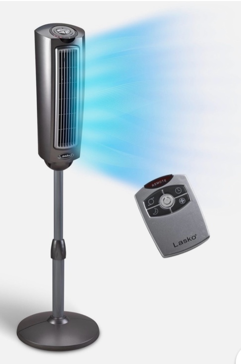 lasko 2535 52? space-saving pedestal tower fan ( missing remote and two more parts from stand)