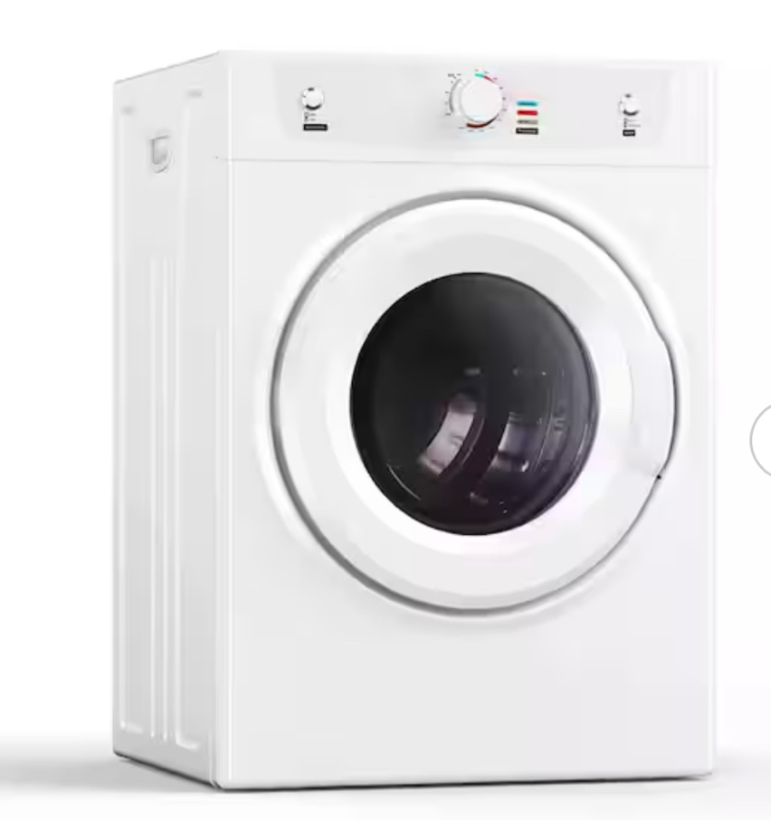 3.5 cu. ft. Vented Front Load Stackable Electric Compact Dryer in White with Multiple Drying Modes and Exhaust Hose