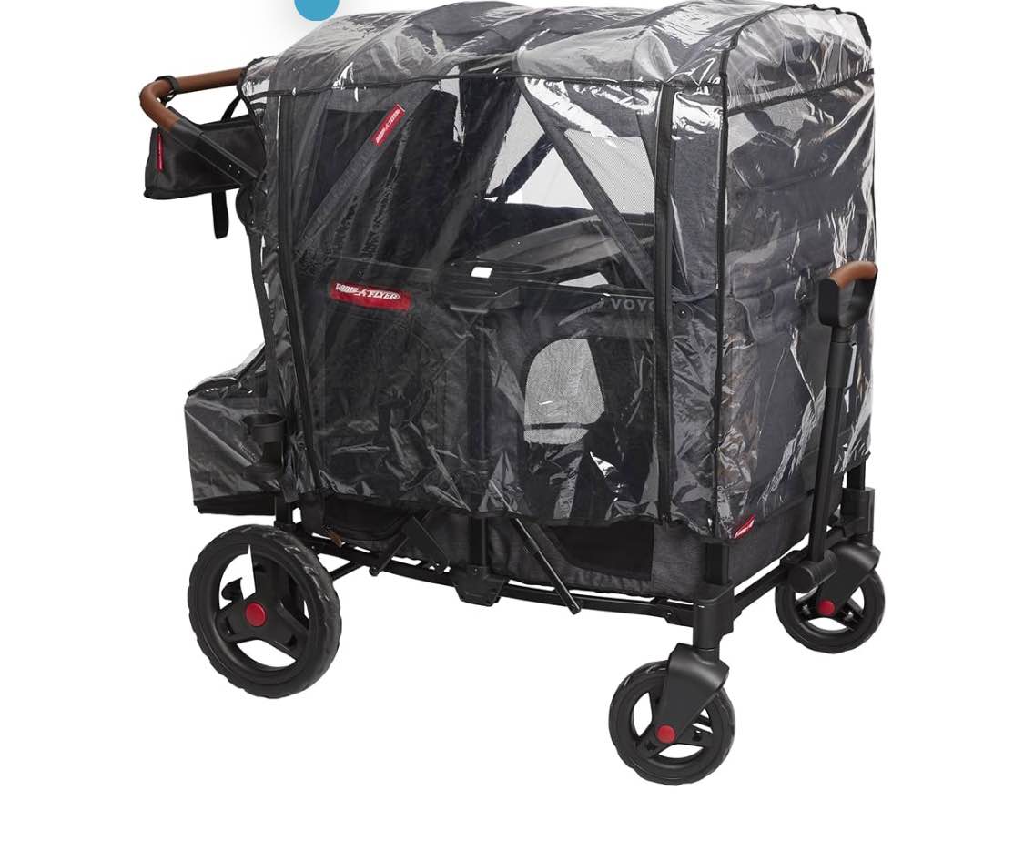 Rain Cover for Baby Stroller Wagon, Baby Travel Gear Bag, Wagon Stroller Summer Essentials, Newborn Essentials, Radio Flyer Rain Cover with Bag for Voya Stroller Wagons