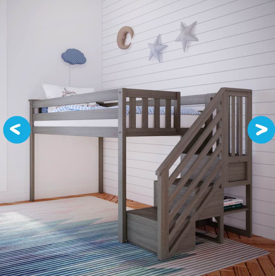 Twin Low Loft Bed With Stairs ( incomplete staircase only )