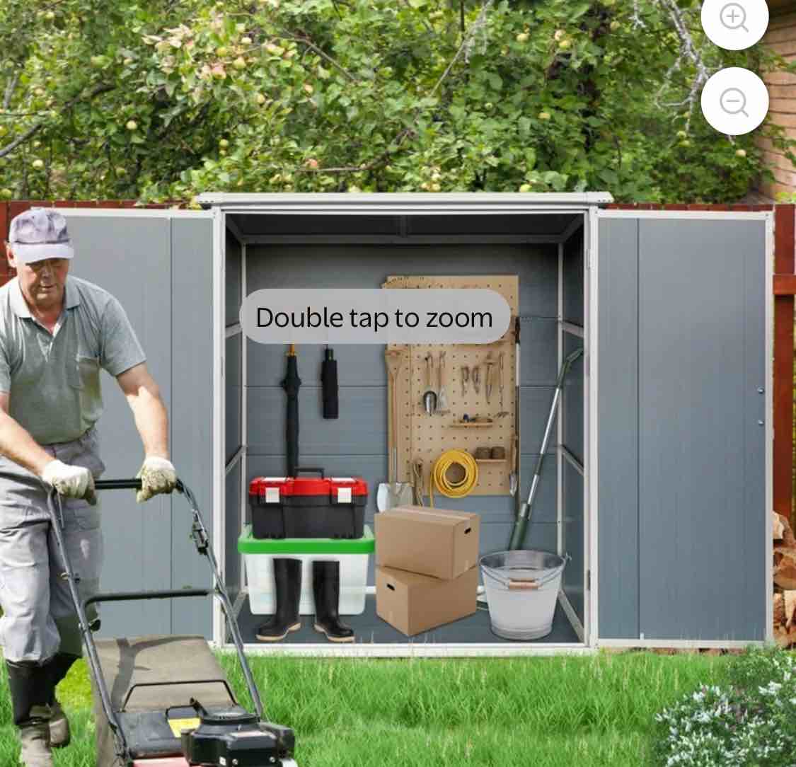 JXXRZ 5x3FT Waterproof Resin Storage Shed, Outdoor Storage Shed Lockable for Bikes & Patio, (similar in stock brown)