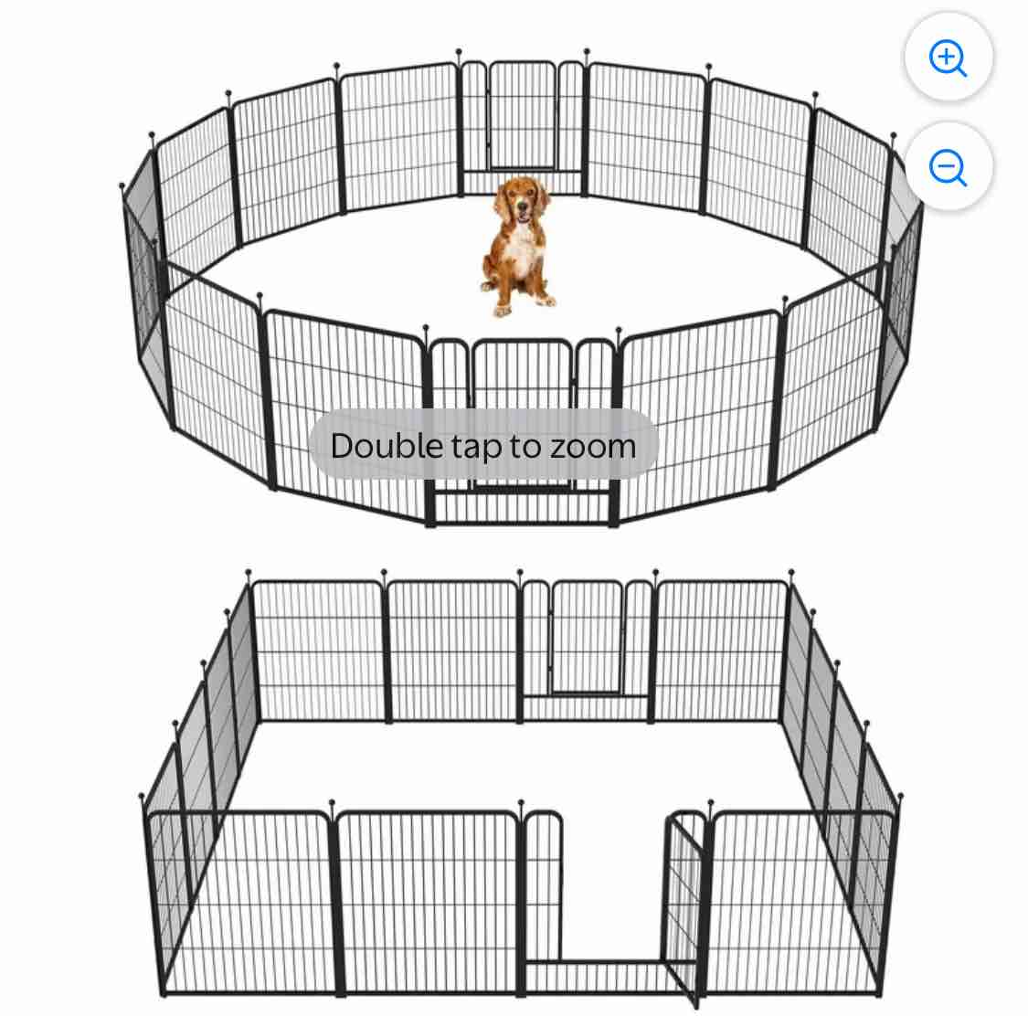 Barebones 16-Panel 40”High Dog Playpen, Heavy Duty Portable Pet Fence with Easy Access Door Panel