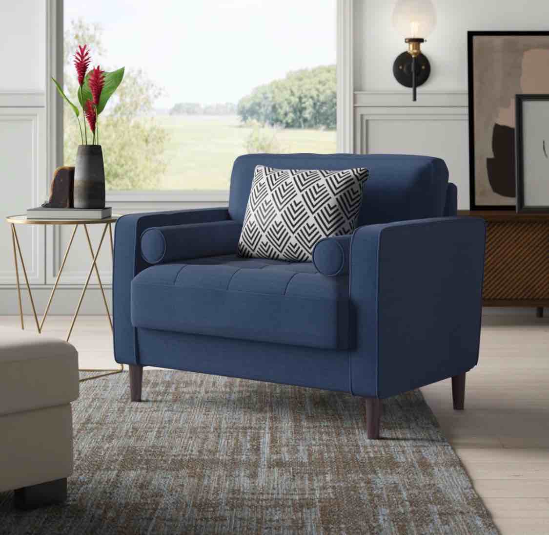 garren 39.8" square arm tufted club chair