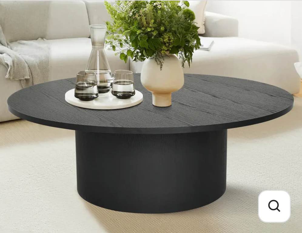 Dwen 40" Modern Round Pedestal Coffee Table ( incomplete box 2 only)