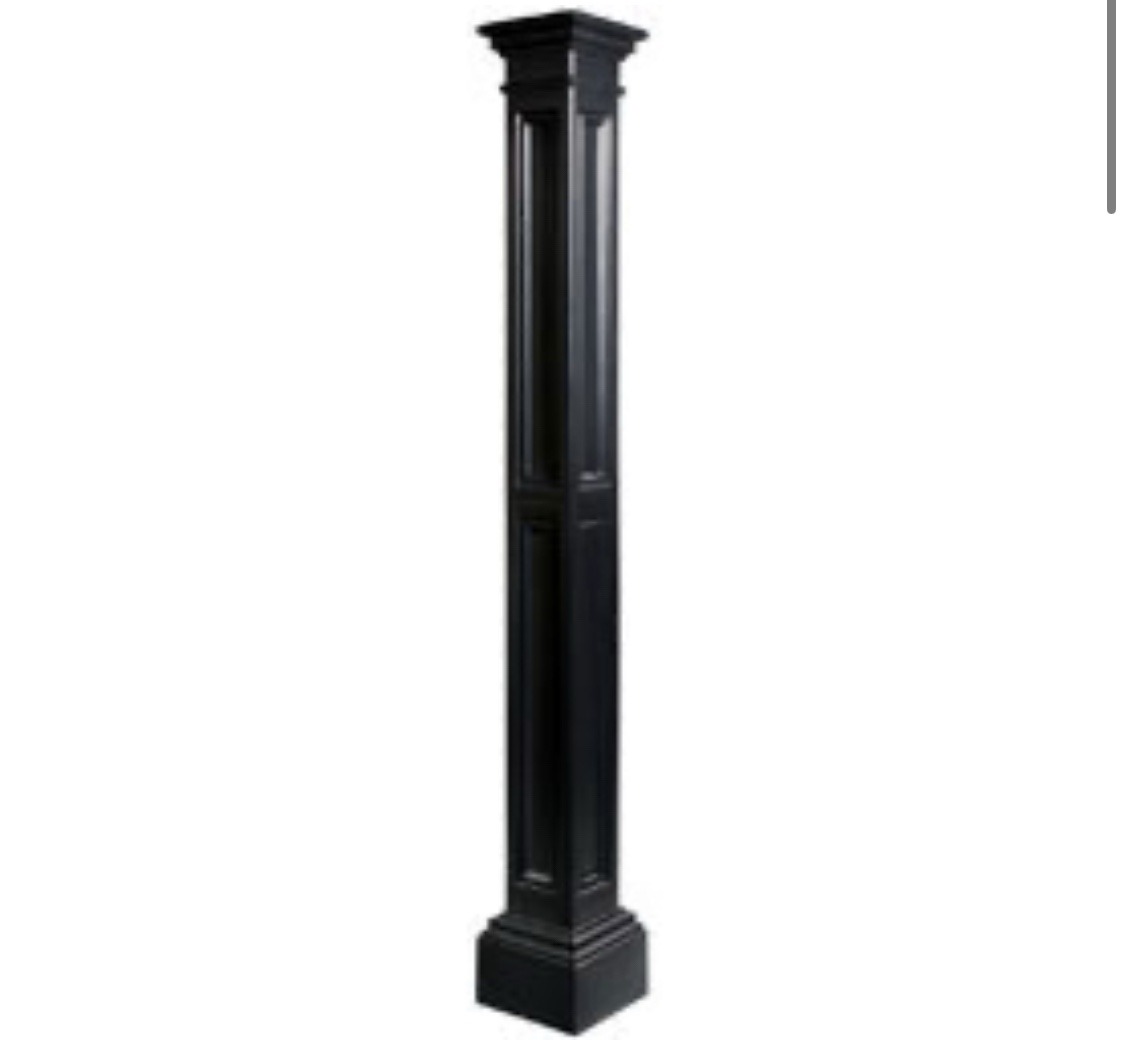 9 3/8"W x 9 1/2"D x 72"H Liberty Lamp Post, Post Only, Black