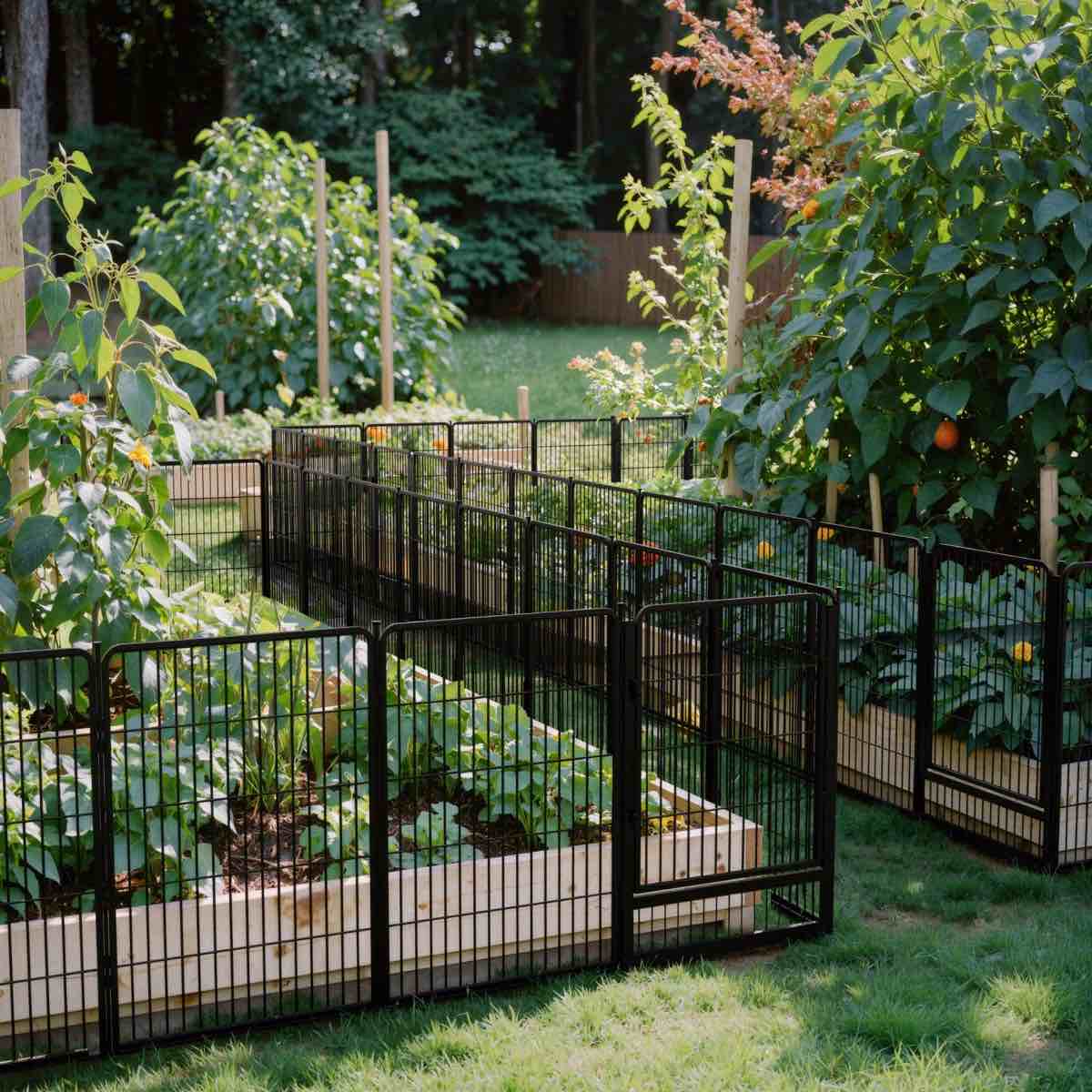 8 Fence Panels) No Dig Easy Install Metal Fence, Decorative Fence Ideal For Garden Fencing For Dogs, Temporary Fence Or Garden Fence Animal Barrier