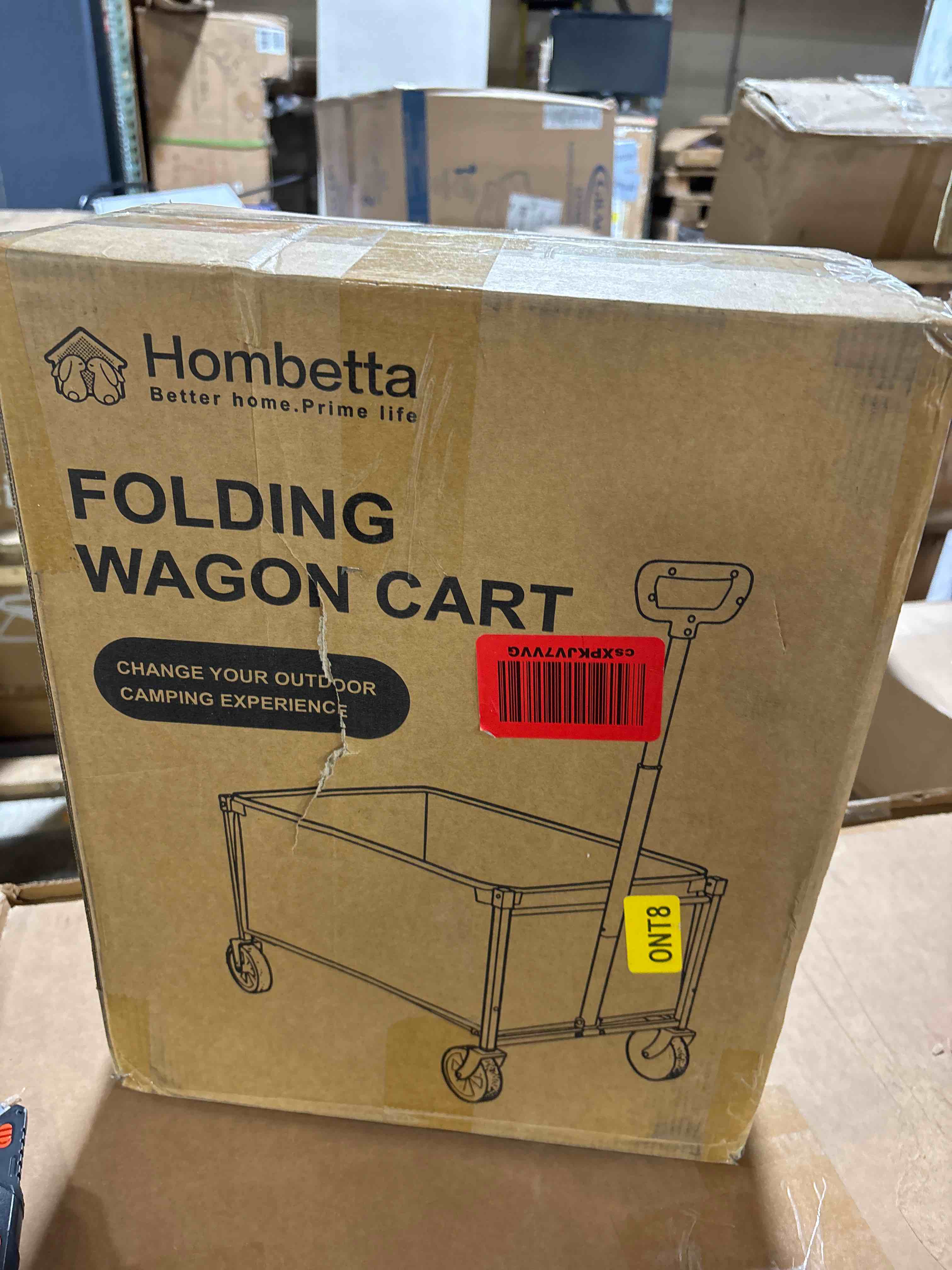 Condition photo showing New/Like New for Collapsible Wagon Cart with Wheels, 150L Lightweight Foldable Utility Cart, Portable Rolling Wagon for Garden, Shopping, Sports, Camping, Transport, Black