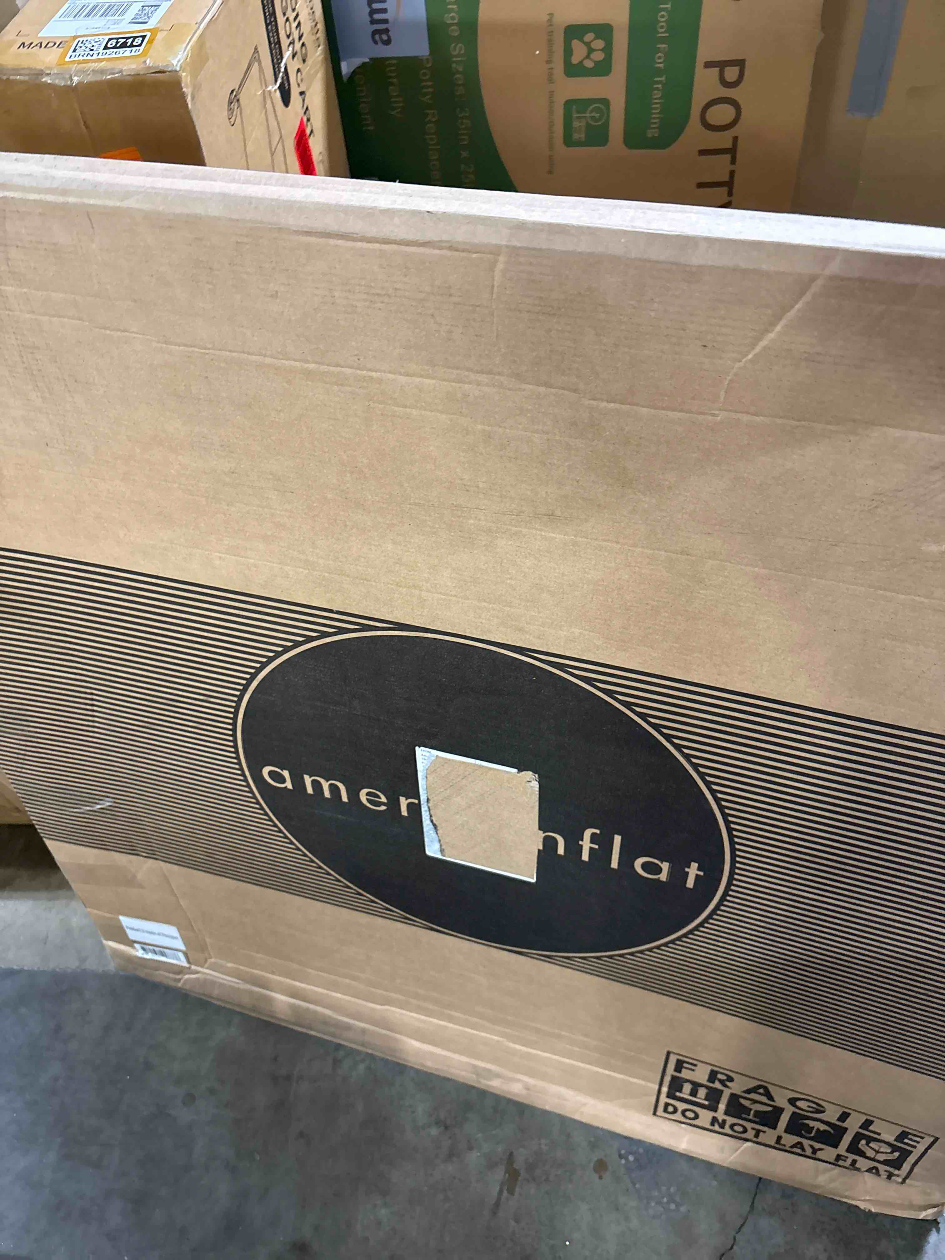 Condition photo showing New/Like New for Americanflat 36x36 Picture Frame with Polished Plexiglass - Streamline Collection - Thin Border Square Frame for Wall Display - Hanging Hardware Included - Black Black 36x36