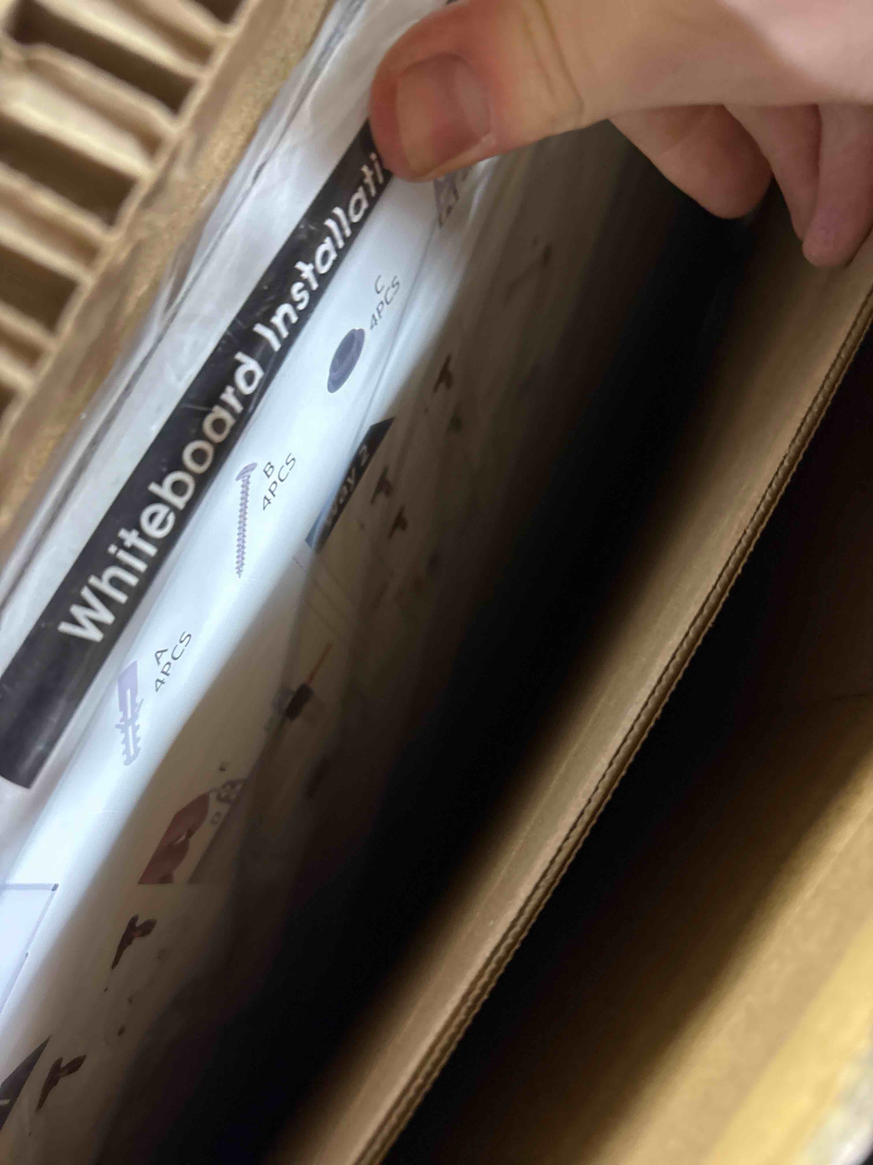 Condition photo showing Good Condition for Magnetic Dry Erase Whiteboard - 46 x 33 Inch White Board - 4 x 3 Large Wall-Mounted Board with Silver Aluminum Frame, 1 Magnetic Eraser, 2 Pens, Detachable Marker Tray, 6 Magnets Silver 46"x33"