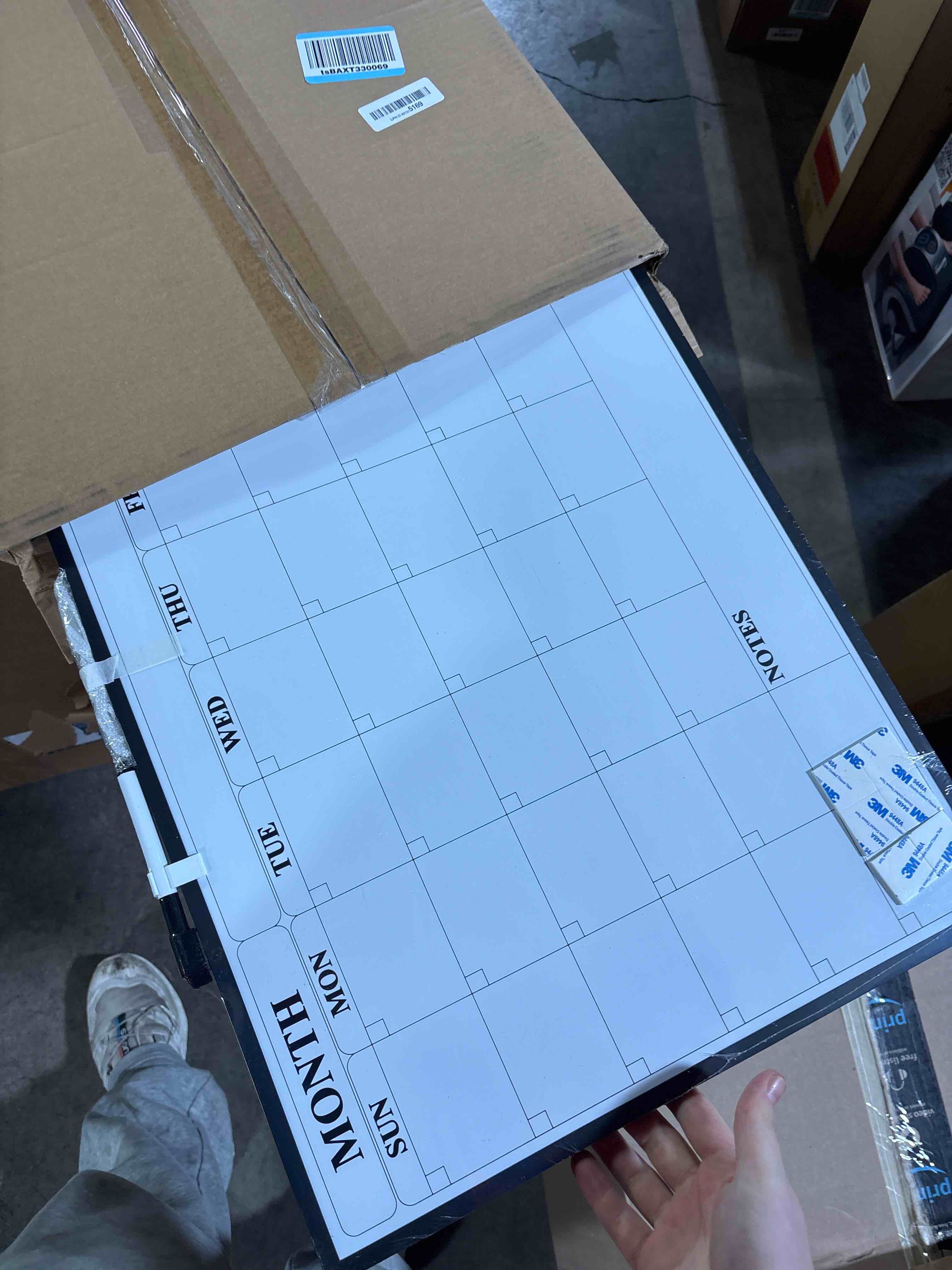 Condition photo showing New/Like New for MaxGear Dry Erase Calendar Board 24" x 18" Magnetic Monthly Double-Sided Calendar Whiteboard with Black Aluminum Frame for Wall, Classroom, and Office Use