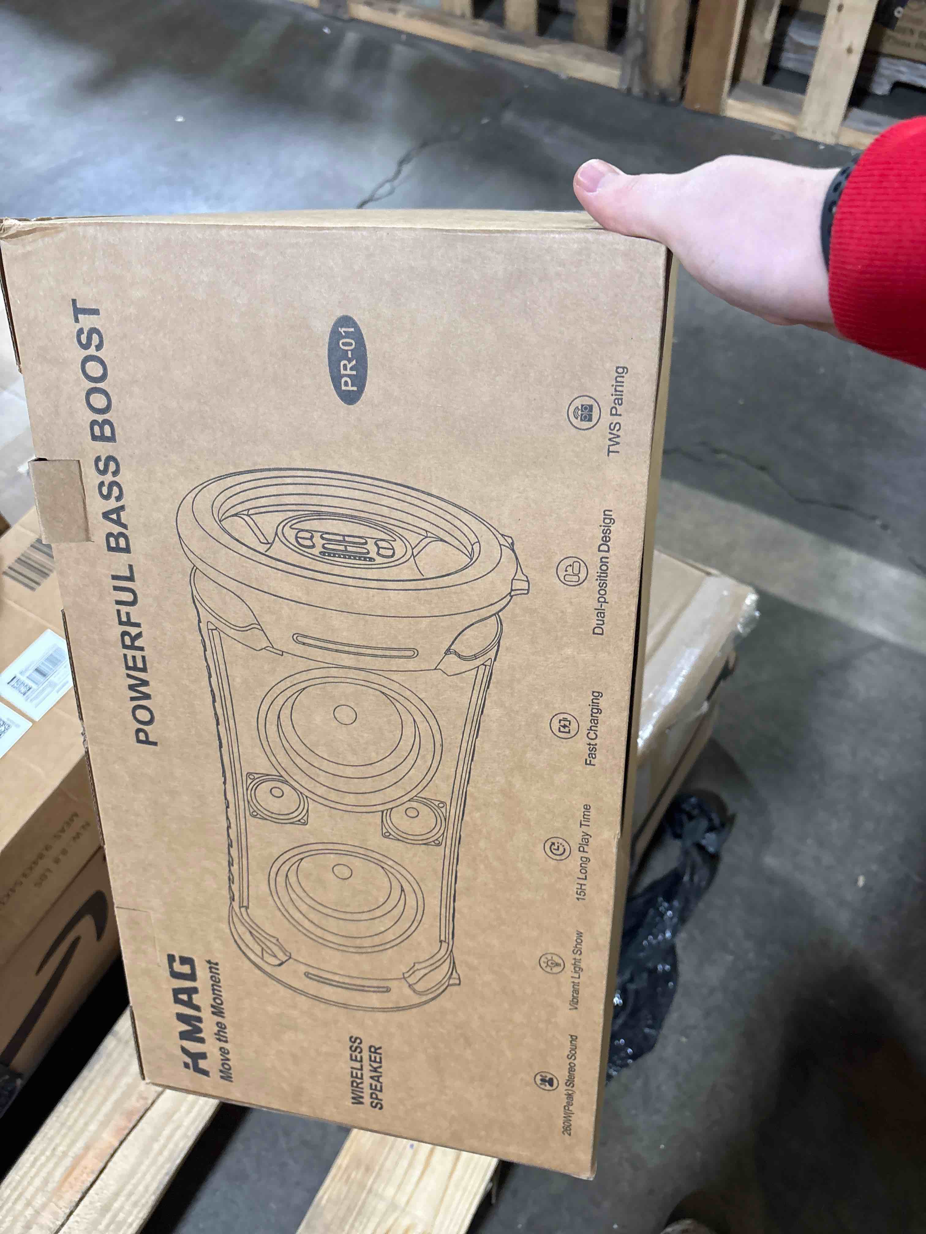 Condition photo showing New/Like New for Large Bluetooth Speaker, 260W Peak Powerful Loud Sound with Deep Bass, Portable Outdoor Speaker Wireless, 15Hr Playtime, Fast Charge, TWS, Cool Lights for Party, Camping, Beach, Backyard, Home, Work