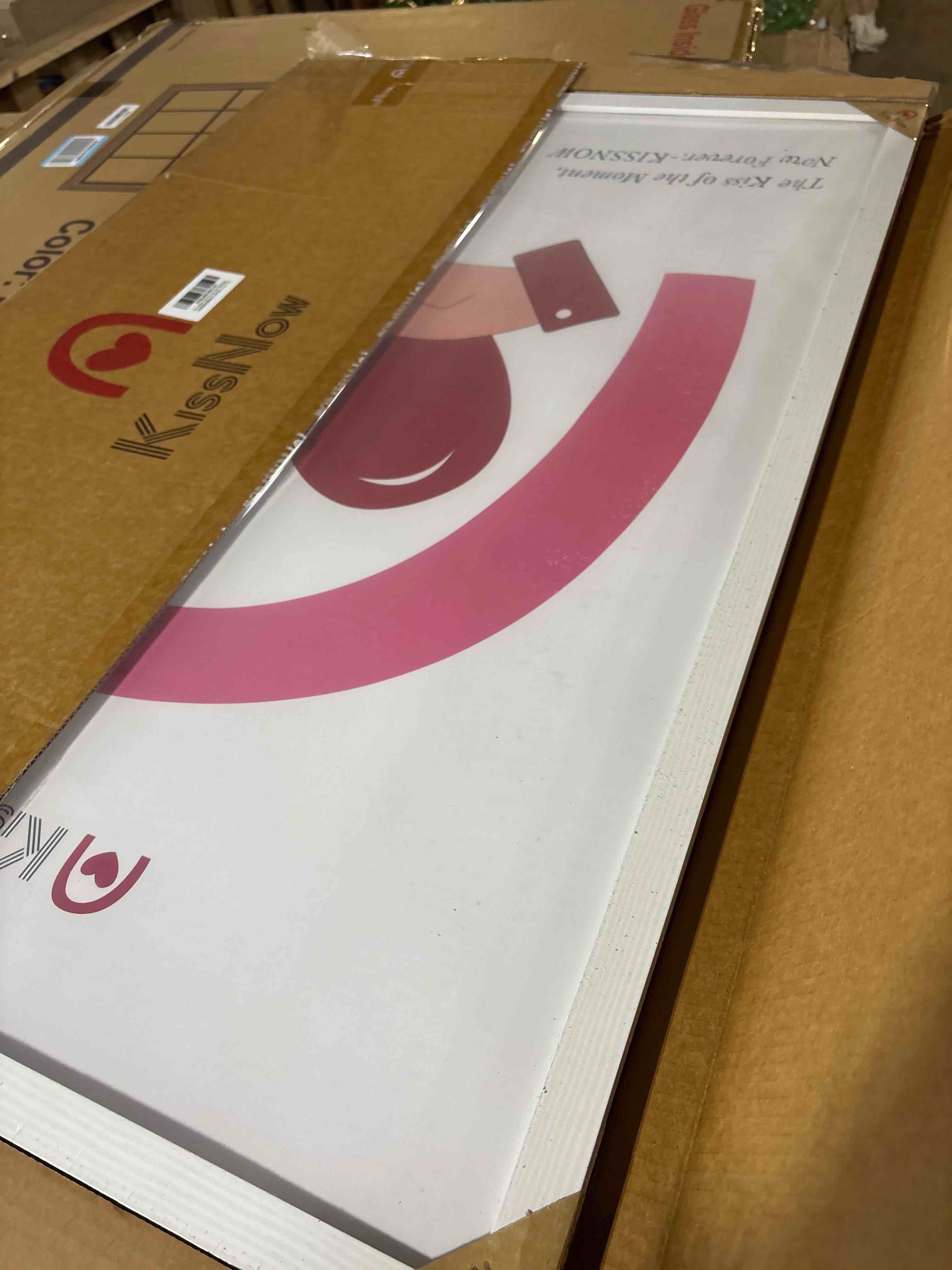 Condition photo showing New/Like New for 24x36 Poster Frame 2 Pack, Textured White Solid Wood Picture Frame, Wall Hanging 2-Pack White 24x36