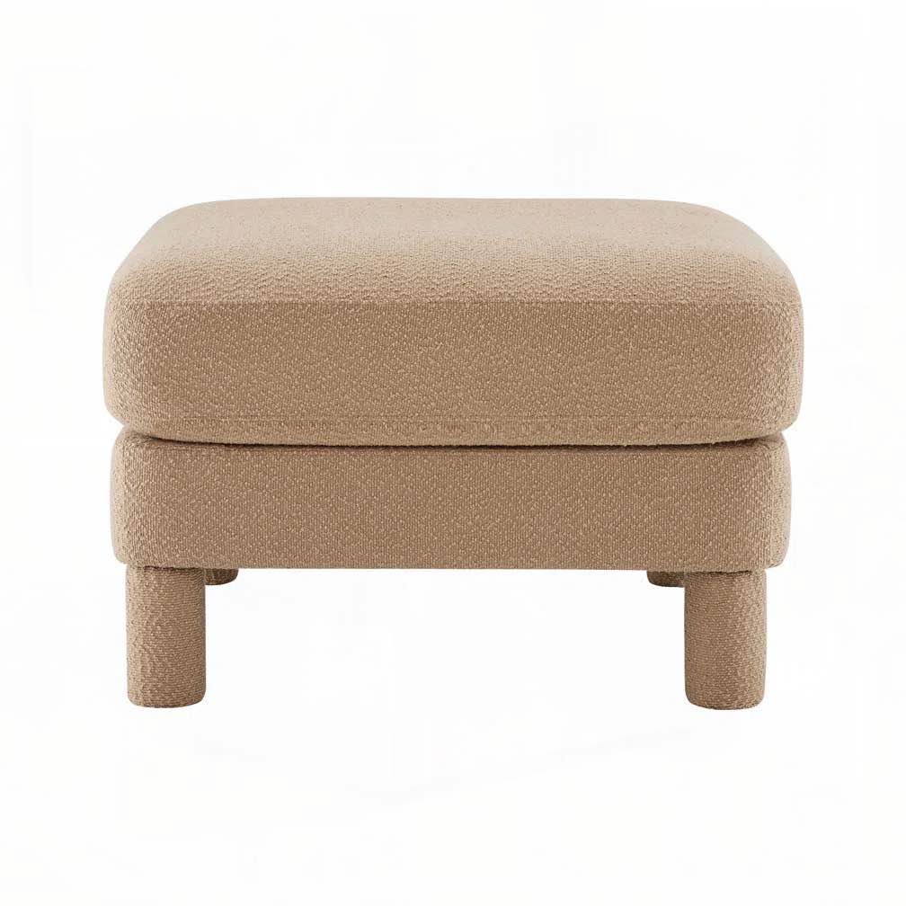Boucle Upholstered Ottoman For Sectional