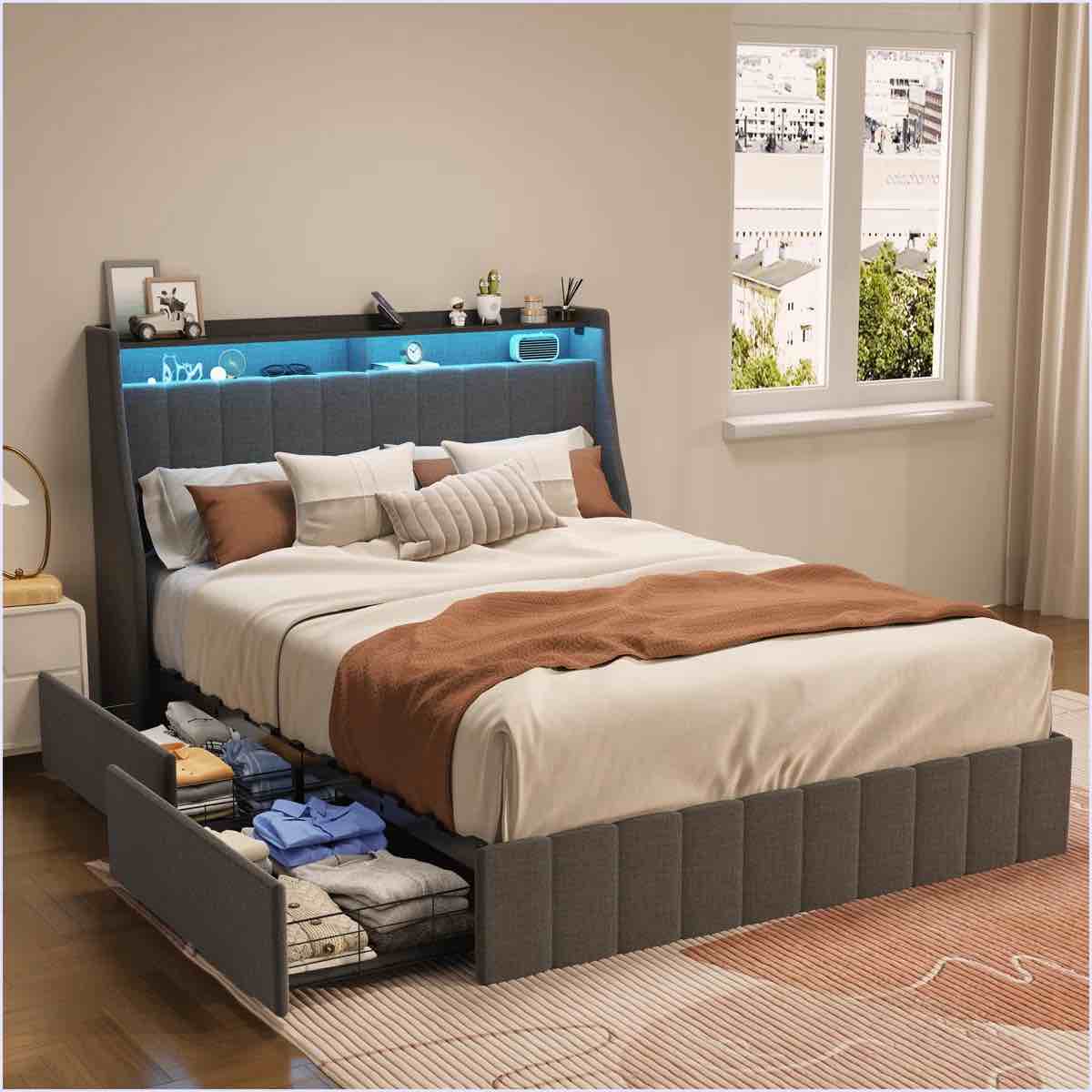 Graysyn Full Size Bed, 4 Under-Bed Portable Storage Drawers, DRAWERS ONLY*
