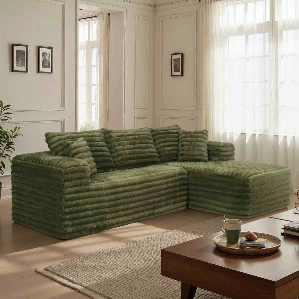 Kustas 2 - Piece No Assembly Required Upholstery Sofa with Pillow, BOX 1 of 2 ONLY*