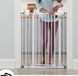 Regalo Extra Tall Easy Step Metal Walk Through Baby Gate - White