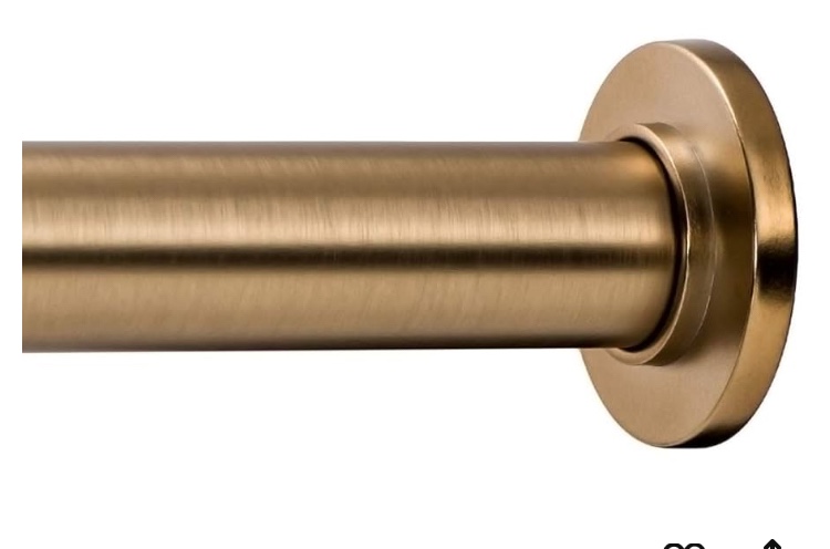 Ivilon Tension Curtain Rod - Spring Tension Rod for Windows or Shower, 24 to 36 Inch. Warm Gold
