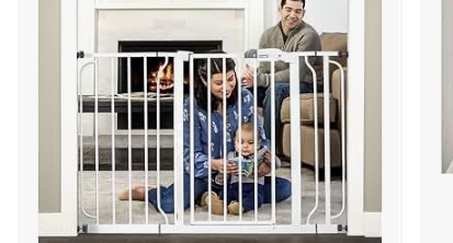 Regalo Extra Wide Easy Step Metal Walk Through Baby Gate - White