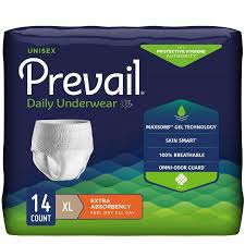 prevail adult incontinence underwear for men& women, maximum absorbency, x-large, 14 count (1 item per bid)