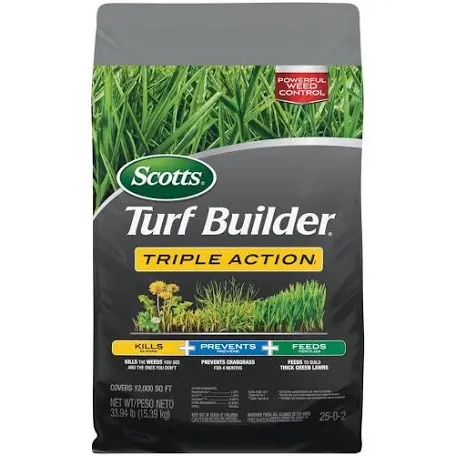 Turf Builder Triple Action1  12 000 sq. ft.  Lawn Fertilizer with Weed Control and Preventer