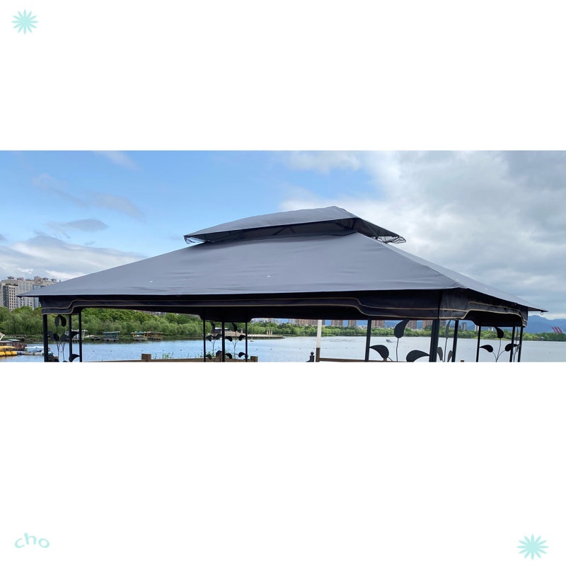 patio double roof gazebo replacement canopy top fabric