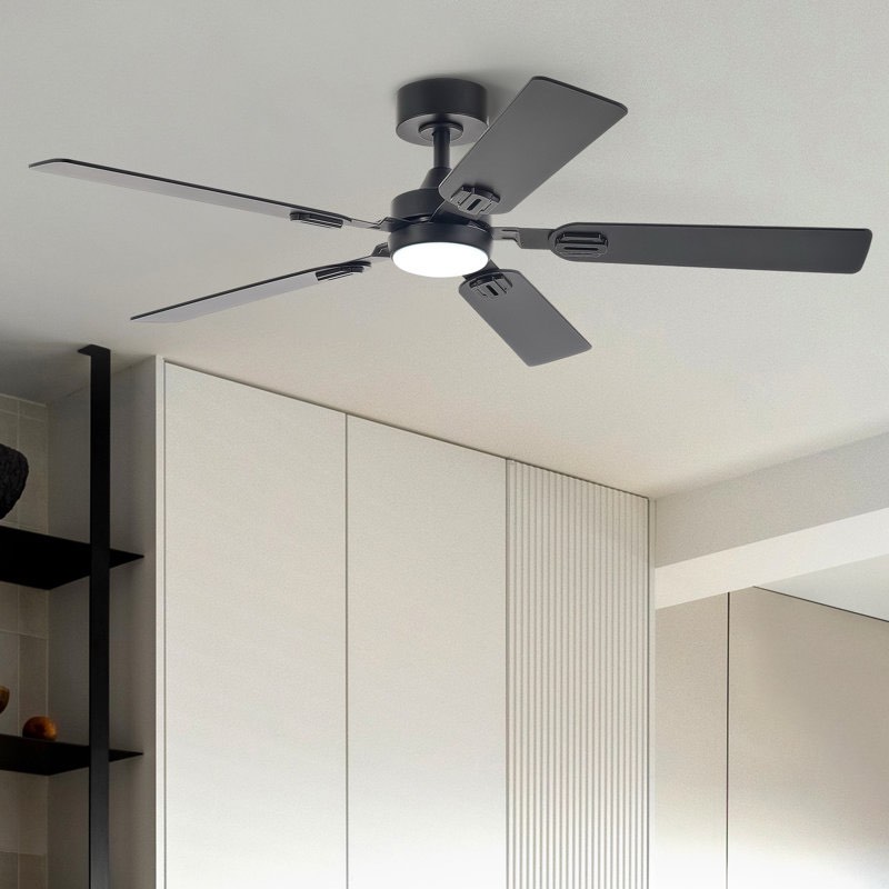 52" 5-blade ceiling fan with led light kit and remote control