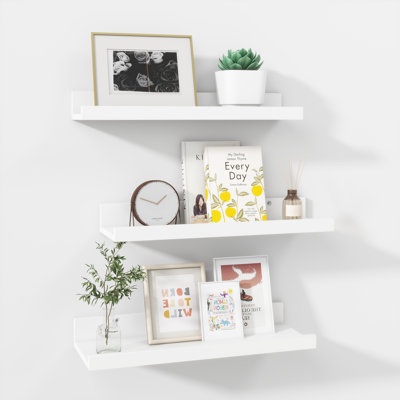 naseir 3 piece pine solid wood floating shelf