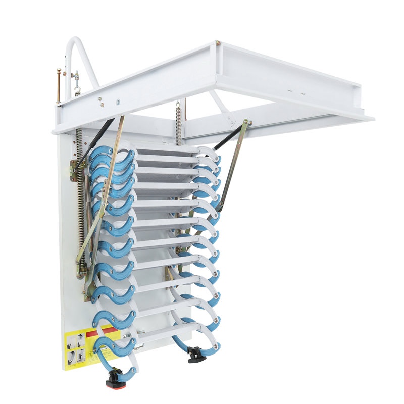 11 Steps Pull Down Folding Attic Stairs(Maximum Vertical Height:9.18Ft)