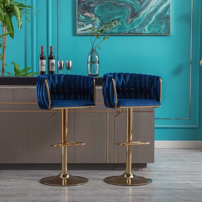 Swivel Height Adjustable Bar Stool Set of 2