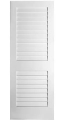 80-in 2-panel louvered wood primed shaker slab door