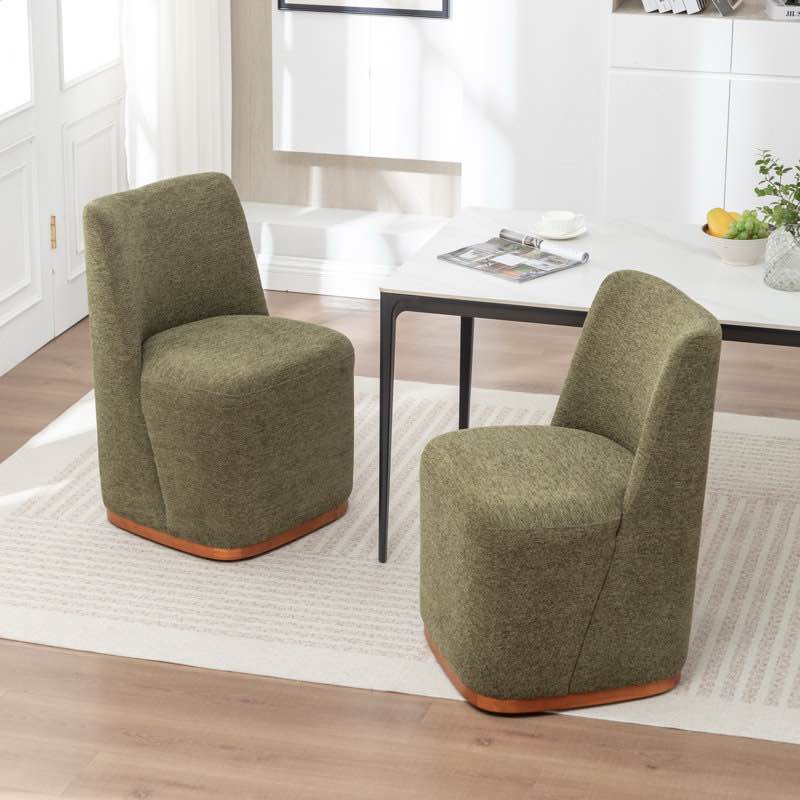 33.5" Dining Chair With Wheels-Set of 2