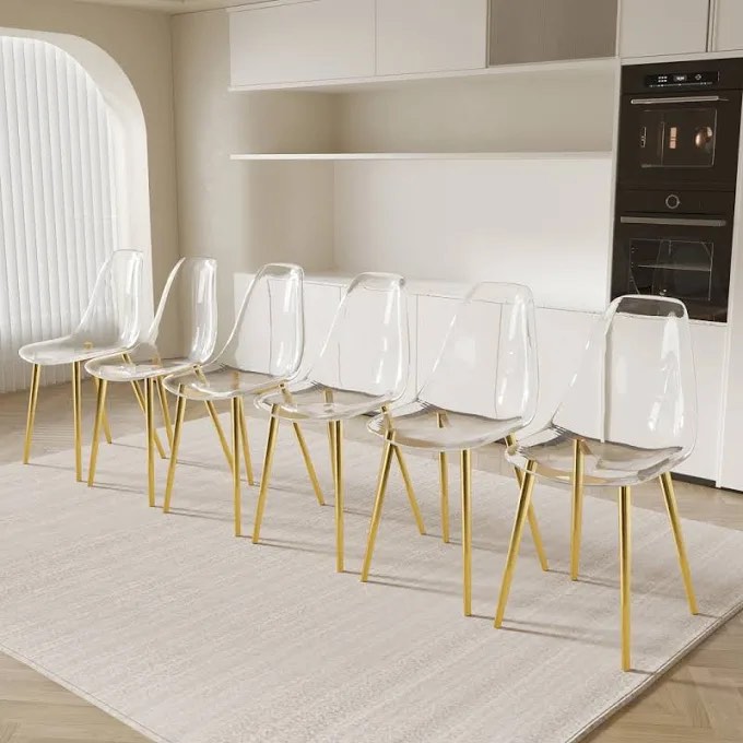 Claxten Clear Solid Back Dining Chair set of 2