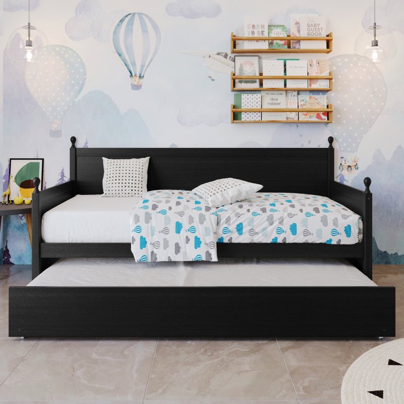 Nyagoa Solid Wood Twin Size Daybed with Twin Size Trundle