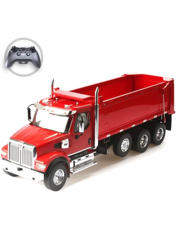 Diecast Masters RC Truck Western Star 49X RC Dump Truck | Fully Functional Radio Control Truck | 1:16 Scale Model Semi Truck, Remote Control Truck | Diecast Model 27007
