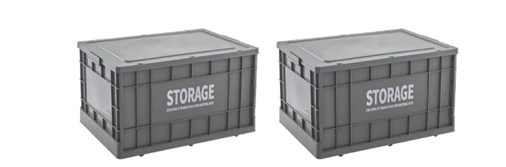 Storage Bins with Lids, Totes for Storage Stackable Collapsible Storage Bins for Garage, Camping, Outdoor, and Organization with Wheels and Totes