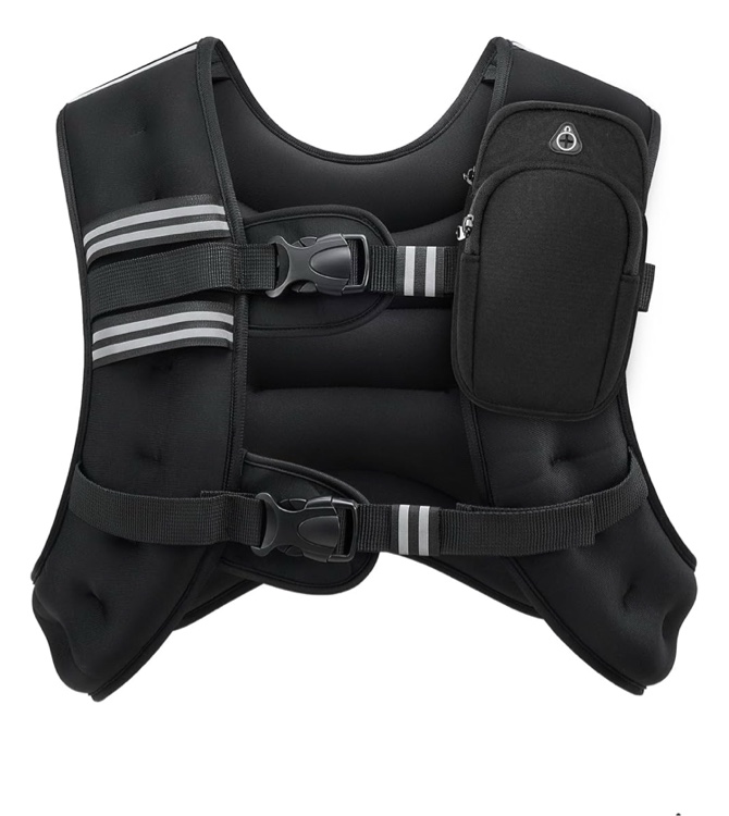 ZELUS Weighted Vest, 6lb/8lb/12lb/16lb/20lb/25lb/30lb Weight Vest with Reflective Stripe for Workout, Strength Training, Running, Fitness, Muscle Building, Weight Loss, Weightlifting