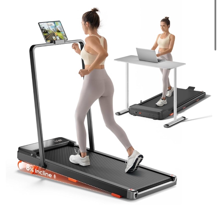 Walking Pad,Treadmill with Incline for Home Office, 2.5HP Portable Under Desk Treadmill with 265 Lbs Capacity,Remote Control, Led Display