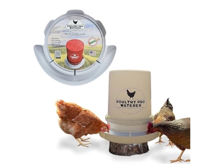 The Original Poultry Pro Waterer | DIY Chicken Waterer for Chicken Coop | Hands Free Poultry Waterer Suitable for Pigeons, Ducks, Chickens & Other Smaller Birds - Fits Most 5 Gallon Buckets