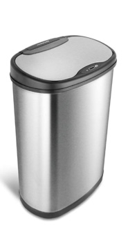 NINESTARS Stainless Steel DZT-50-25 Motion Sensor Trash Can, Large, 50liters, Silver