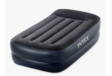 Intex Dura Beam Plus Pillow Raised Airbed Mattress with Built in Pump  Twin