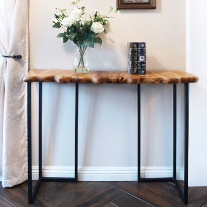 WELLAND Cedar Wood Live Edge Console Table