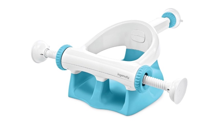 Summer Infant My Bath Seat for Sit-Up Baby Bathing, Sure & Secure Suction Cups, Backrest for Assisted Sitting, Easy Setup & Storage, Aqua