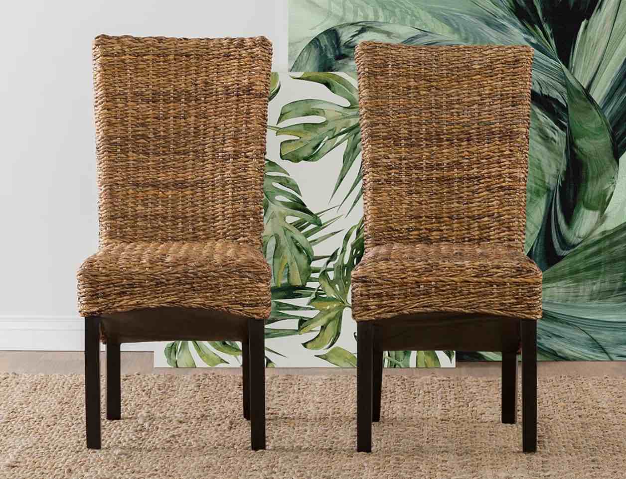 Jim Side Chair in Rattan Abaca ( Set of 2) 