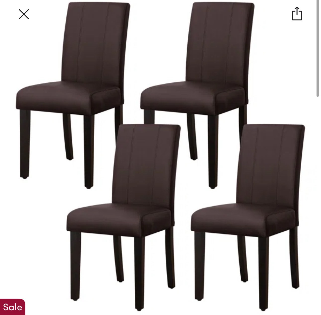 Modern Faux Leather Waterproof Upholstered Dining Chair ( Set of 4)