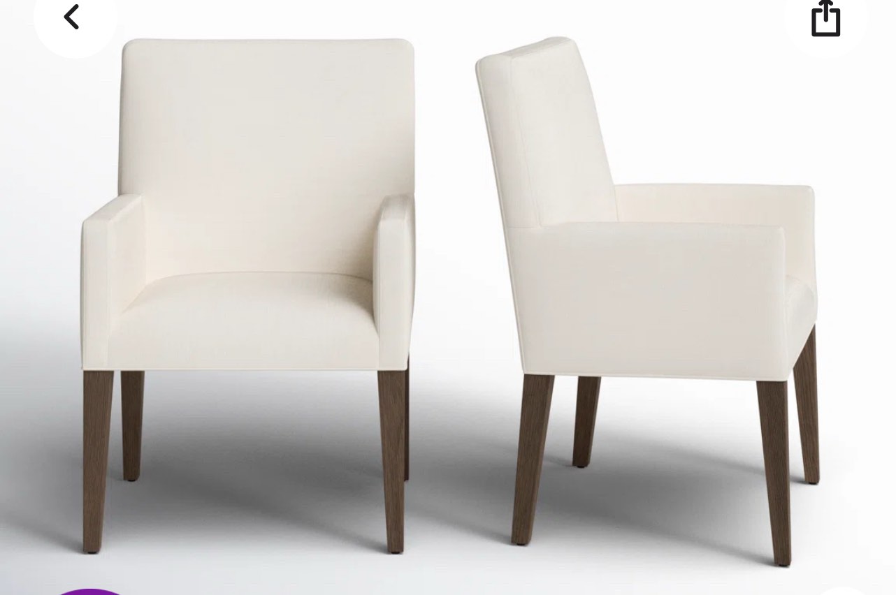 Meria 19.25" H Linen Blend Upholstered Armchair ( Set of 2)