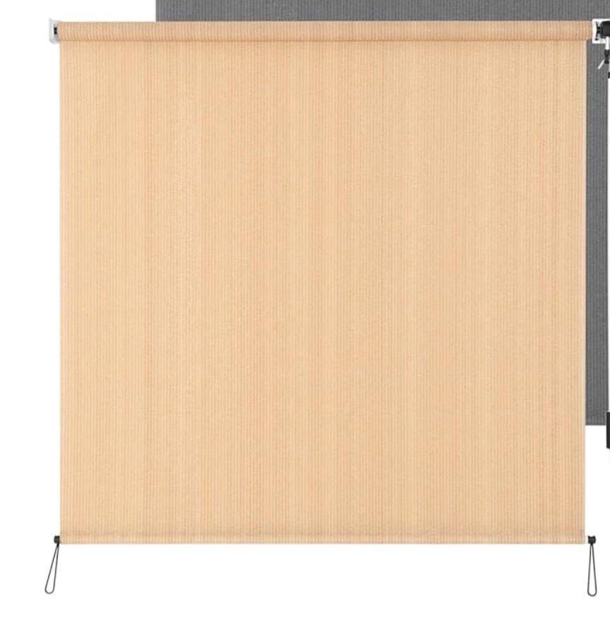 Outdoor Roller Shade 6' W x 6' L Cordless Patio Shades Roll Up Outdoors Blinds with UV Protection, Exterior Roller Shades Cloth for Porch Pergola, Walnut