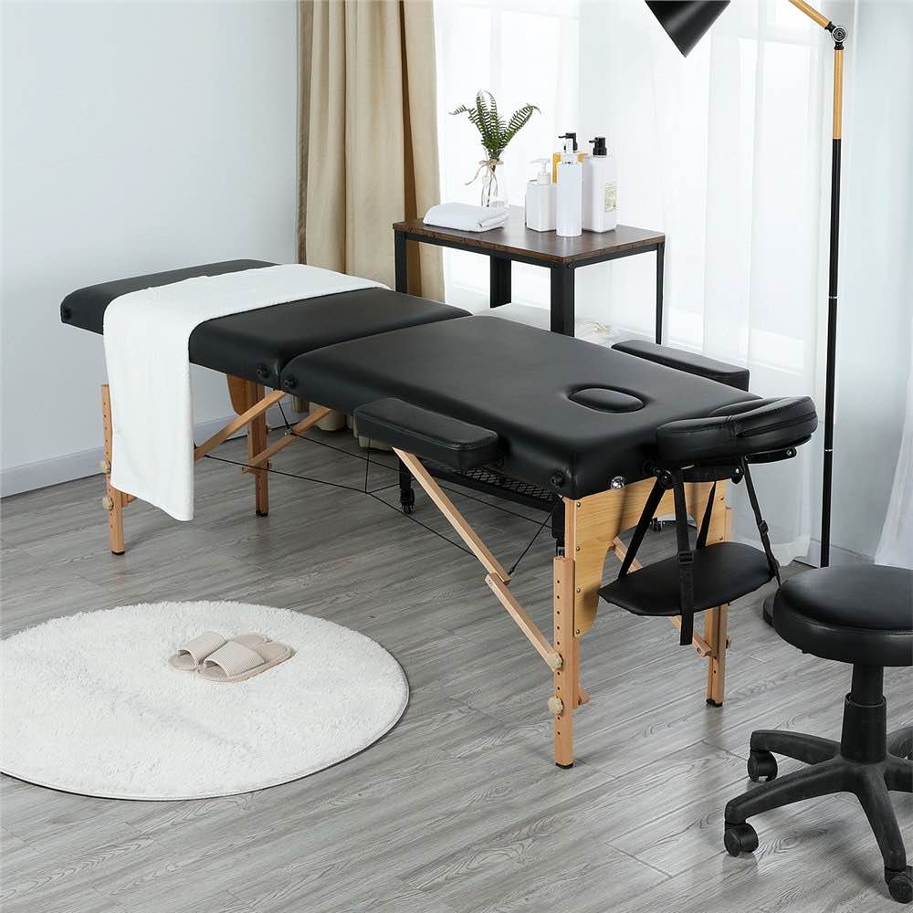 Adjustable Massage Bed Portable Spa Table with Headrest