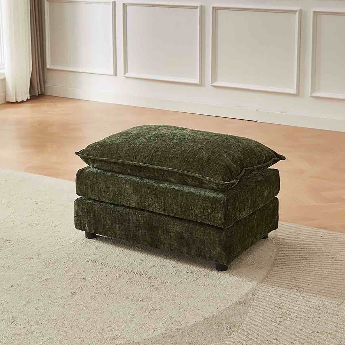 Chenille Upholstered Sofa Ottoman