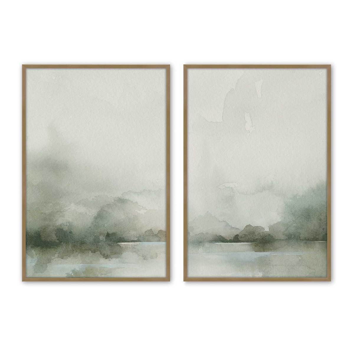 Muted Green Tranquility Set of 2 Prints