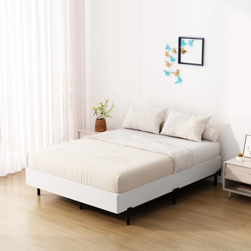 Metal Box Spring with Fabric Cover-Queen